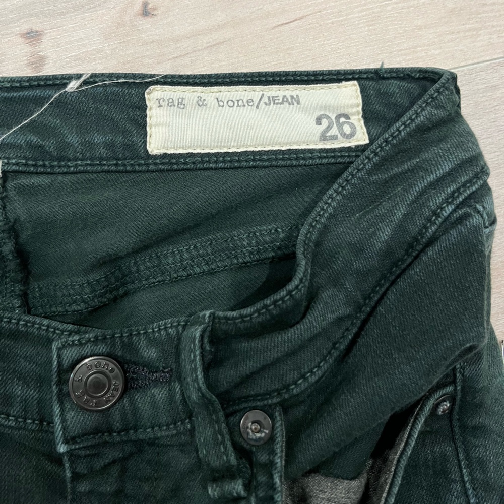 RAG & BONE/ JEAN Forest Green Skinny Denim 5-Pocket JEANS Size 26 - Picture 6 of 12